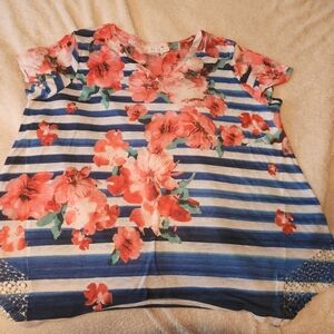 Floral Striped Top